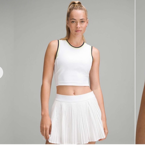 LULULEMON Varsity Scoop-Neck Cropped Tennis Tank Top Medium Support, B/C Cup NWT - Picture 1 of 14